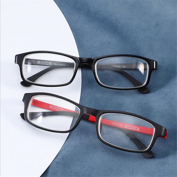 

ретро литературные рецептурные очки женщины мужчины ультралегкие tr90 квадратные оптические очки черная рамка красный / фиолетовый/оранжевый, Black