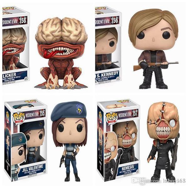 

kawaii kawaii funko pop new resident evil 10cm nemesis,jill valentine,licker action figure collection model toys for kids christmas gift