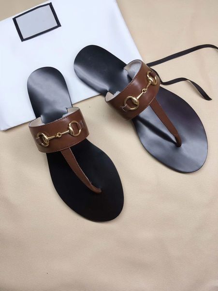 

summer brand designer women flip flops slipper luxury fashion slides sandals metal chain girl casual shoes eu36-eu41 with box, Black