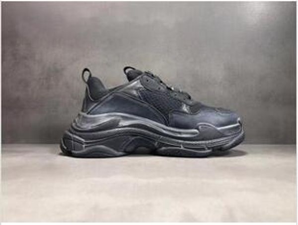 

2019 new orange luxury triple s designer low-make old sneaker trendy footwear boots mens womens lace up shoes casual shoe, Black