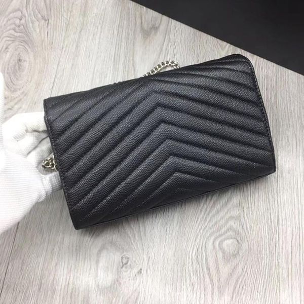 

20 new genuine leather caviar quilted envelope bag luxury jewelry chain bag messenger female envelope big brand