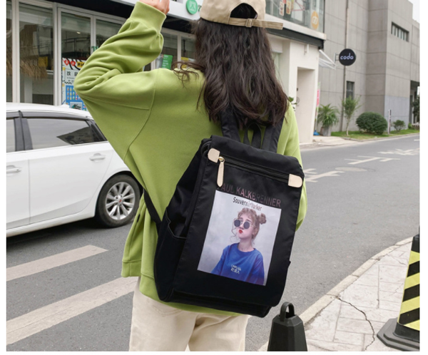 

1 piece replaceable multi-pattern colorful girls print backpack women travel protable bag student schoolbag