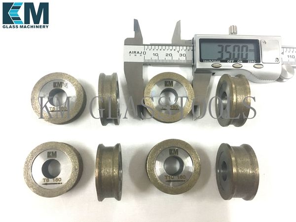 

km size:35x12xt3-24mm(for thickness 3-24mm glass)peripheral daimond wheels flat edge wiht arris,for hand glass grinding machine