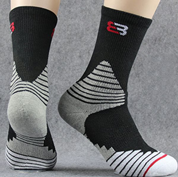 

wholesale men profetional basketball stance socks towel sport outdoor recreation crew cotton socks, Black