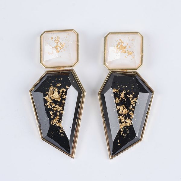 

black resin za earrings 2019 vintage statement big drop earrings jewelry female geometric long dangle earrings for women jewelry, Silver