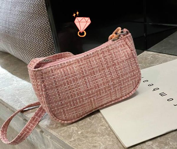 

plaid female bag underarm bag 2020 new shoulder fashion simple female bags temperament casual white bag drop shipping