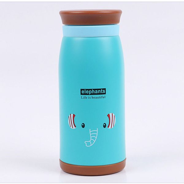 

double wall 304 stainless steel water bottle cartoon style logo custom thermos cup students and lovers water cup
