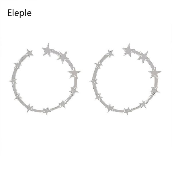 

eleple hyperbole gold color matel star big hoop earrings for woman trendy 2 colors earrings fashion jewelry d3024, Golden