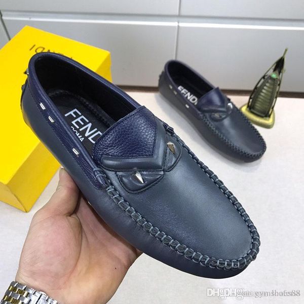 

luxury fashion mens dress shoes genuine leather flat formal shoes peas casual shoess training shoes sneakers size 11 ing, Black