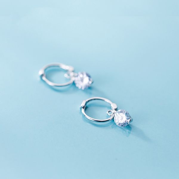 

exquisited 925 sterling silver round cz zirconia hoop earrings for women ear piercing clip on earrings bohemia bijoux brincos, Golden