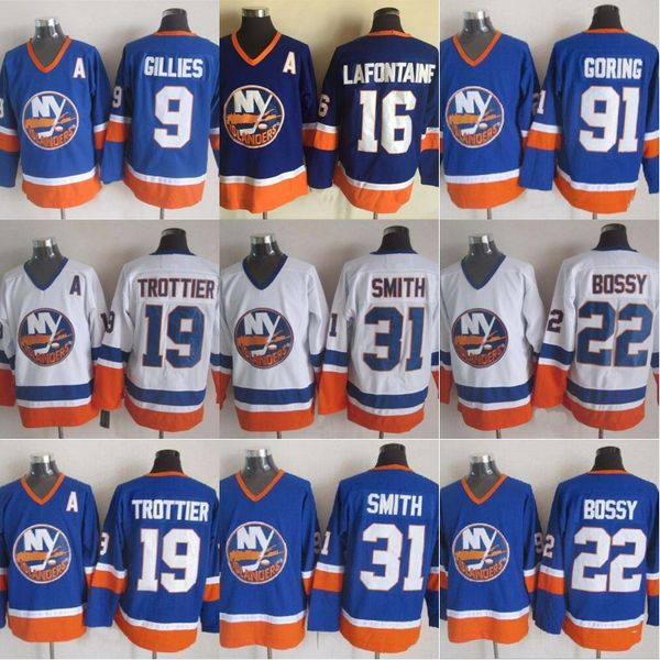 

Throwback 5 Denis Potvin 9 Clark Gillies 19 Bryan Trottier 22 Mike Bossy 31 Billy Smith New York Islanders Ice Hockey Jerseys