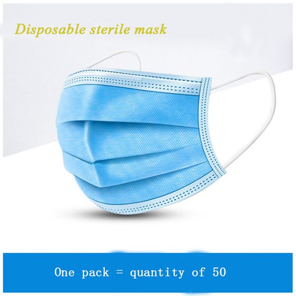 

disposable 3-layer masks anti dust breathable disposable earloop mouth face mask sanitary (50 masks 1 packs