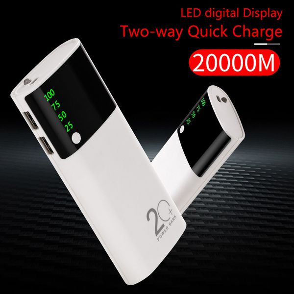 

20000mah power bank powerbank led lighting qc fast charging led display external batteri portable charger for iphone android