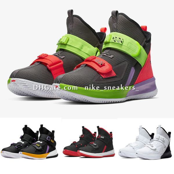 

what the lebron soldier 13 mens basketball shoes for sale lebrons xiii mvp christmas bhm oreo youth kids boys girls sneakers boots us4-12, Black