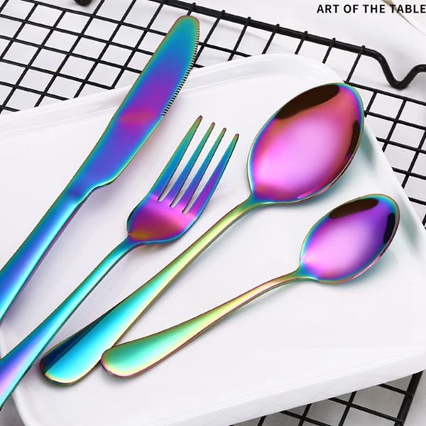 

rose gold black steel cutlery set gold cutlery set stainless steel cutlery western dinnerware sets knives spoon kitchen tool dropshipping