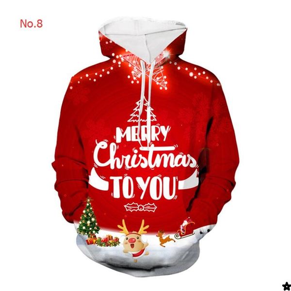 

2020 christmas mens designer hoodies winter brand hoodies for mens sweatshirts with 3d patterns casual mens clothings s-4xl 9 styles, Black