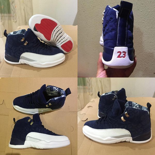 

Winterize 12 Gym Red 12s College Navy men Ретро баскетбольные кроссовки Michigan WINGS быки Грипп Game масте