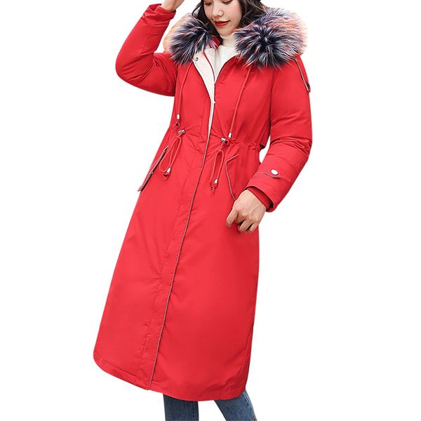 

jaycosin fashion winter thick jacket women solid casual warm long parka women keep warm slim womans coat outwear autumn, Tan;black
