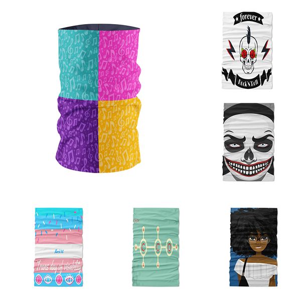 

novelty printed neck gaiter outdoor bandana seamless tubular bandana tube scarf headband hijab face masks, Blue;gray