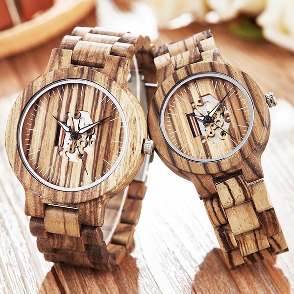 

unique couple wood watch men women wooden band luminous hands wristwatch creative brown full walnut wood watch male lovers clock, Slivery;brown