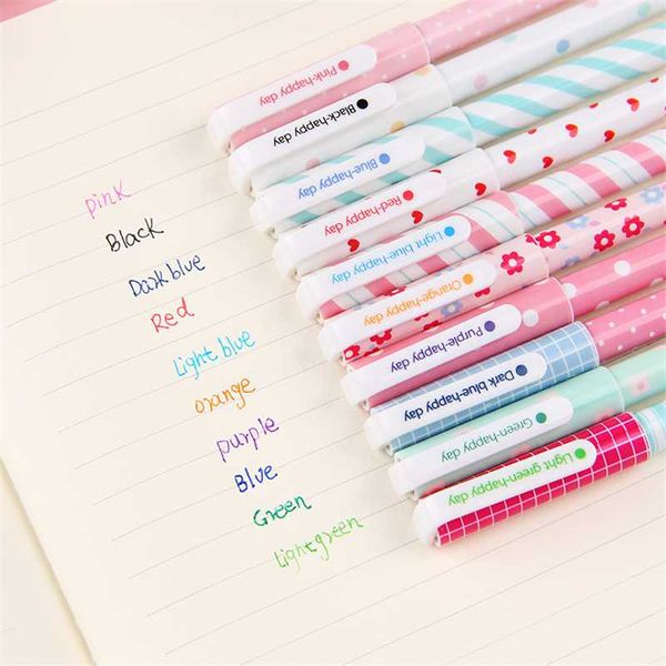 

10 color set creative small fresh gel pen cute color pen stationery office supplies
