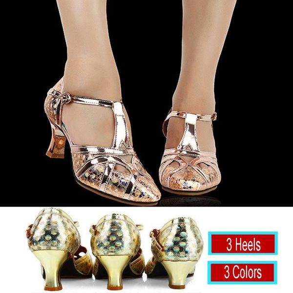 

women grete leather latin dance shoes 3.5/5.5/6.5cm heel soft bottom closed toe salsa modern shoes ballroom dancing