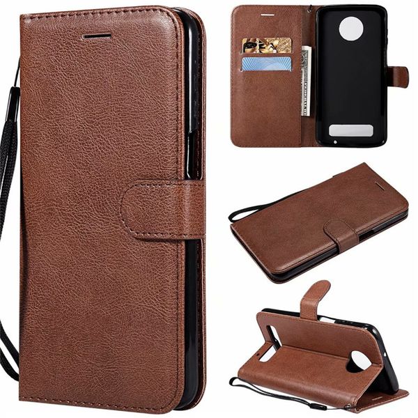 

для motorola moto z4 play case откидная крышка кошелек стенд чистый цвет пу кожа сумки для мобильного телефона коке fundas