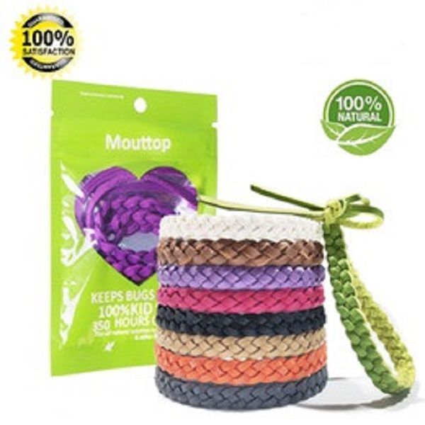 

anti mosquito pest repellent bracelet leather wrist bands random color can