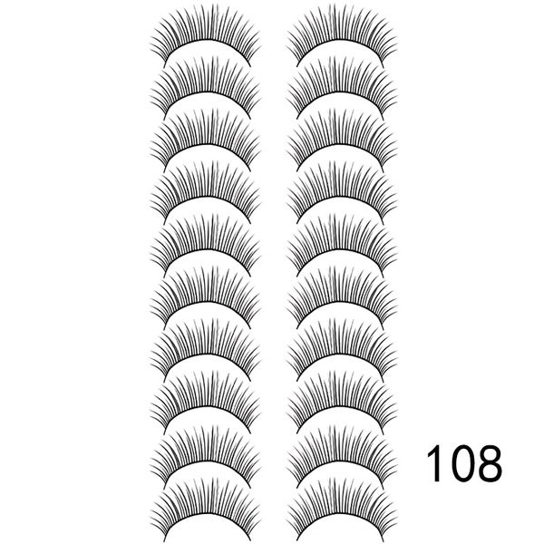

false eyelashes natural slim slender curly 10 pairs nude look