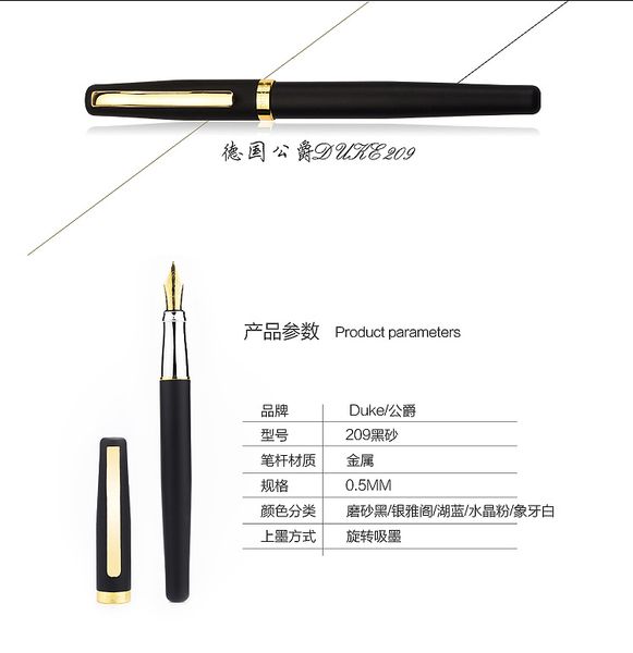 

duke 209 bent nib calligraphy pen luxury 0.5 mm /0.8 mm iraurita nib good writing fountain pen for drawing
