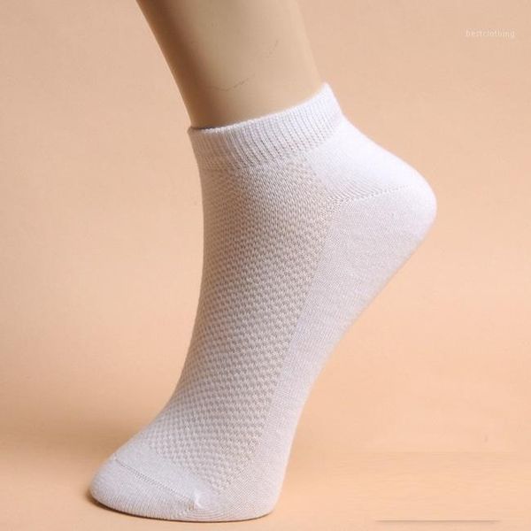 

20 pairs/lot summer men's socks casual polyester breathable solid colors sports mesh short boat socks for male1, Black
