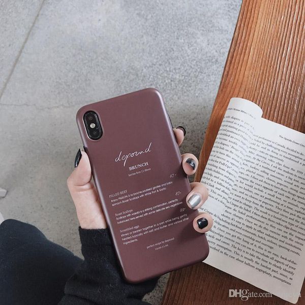 

letter print phone case for iphone xs max xr x case for iphone 6 6s 7 8 plus back cover retro soft imd cases matte capa