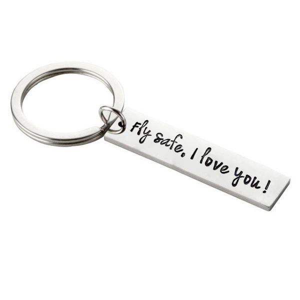 

2019 selling fashion drive safe l love you emotional stainless steel keychain gift family gift, Silver
