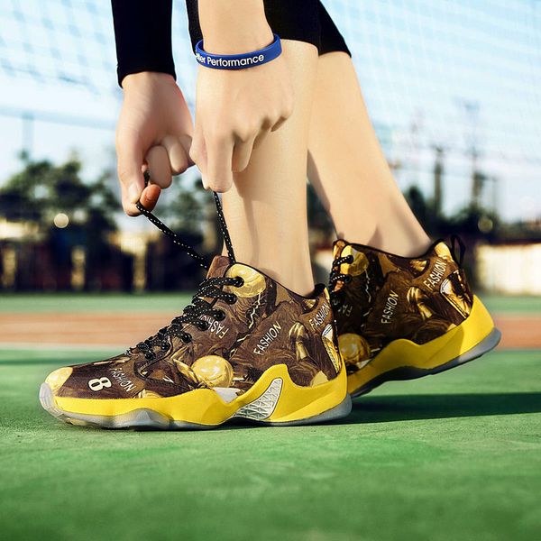

high basketball shoes men cushioning breathable basketball boots light