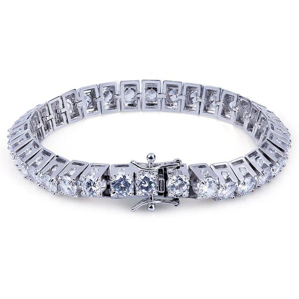 

мужской браслет для 2018 мода ювелирные изделия хип-хоп cz bling ювелирные изделия золото серебро цвет майами снаряженная кубинская цепь обл, Golden;silver