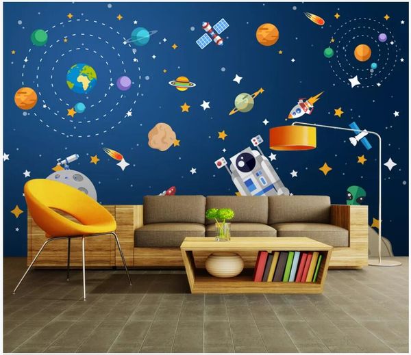 Wdbh 3d Wallpaper Custom Photo Modern Hand Drawn Cartoon Abstract Spaceship Home Decor Living Room 3d Wall Murals Wallpaper For Walls 3 D Wallpaper