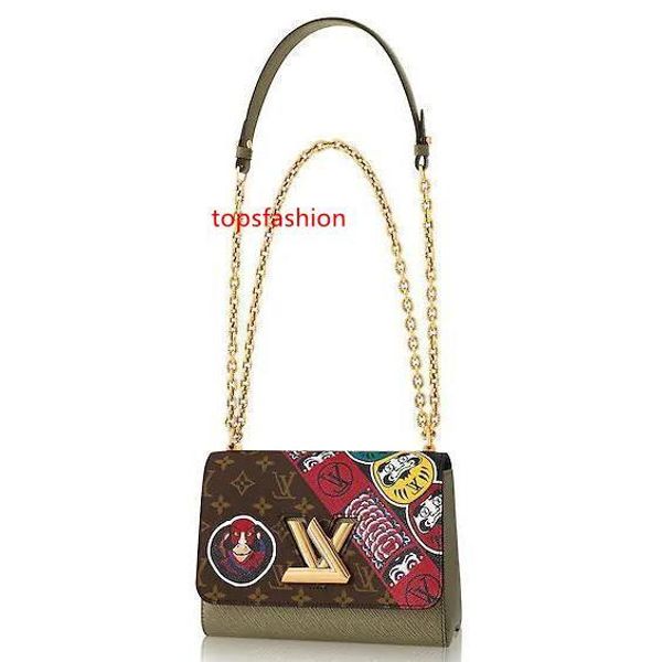 

2020 m43497 women twist mm fashion green chain hobo handbags handles boston cross body messenger shoulder bags