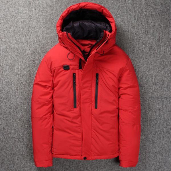 

new arrival men down jacket men's winter duck down coat feather parka thick warm puffer hooded male jackets, Black