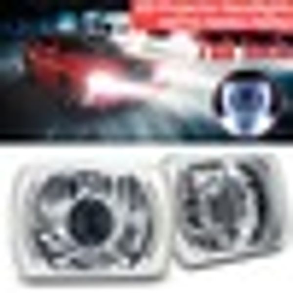 

h6014/h6052/h6054 chrome 7x6 led ring projector headlights conversion shell