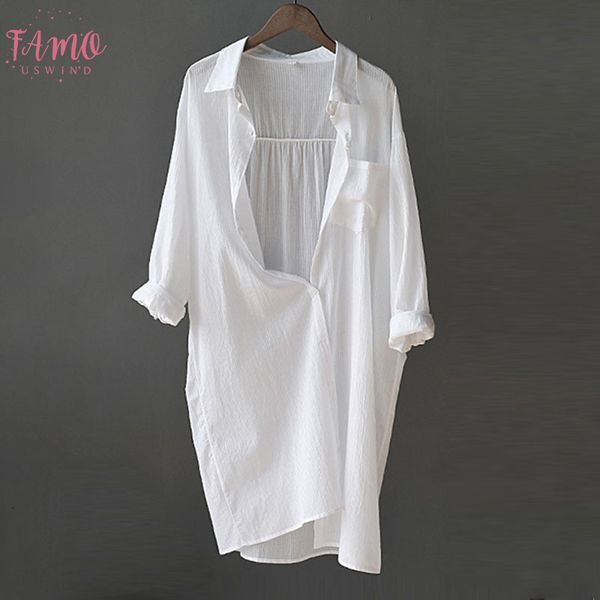 

long pleated sleeve womens white blouse shirt chic office lady vintage female casual skirts 2019 spring summer women
