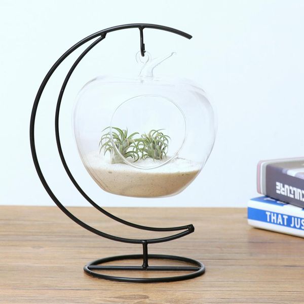 

round clear glass hanging flower vase air plants succulent hydroponic pot dollhouse light candle holder garden landscape