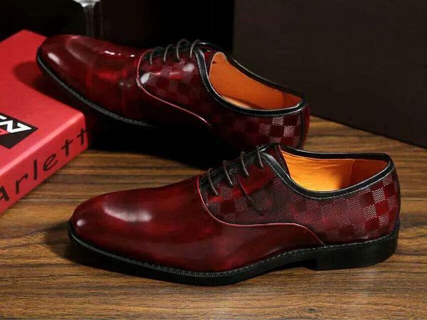 

New French luxury brand business dress shoes leather breathable lace-up party wedding gentleman shoes casual men's shoes 40-45 size K265BF0f