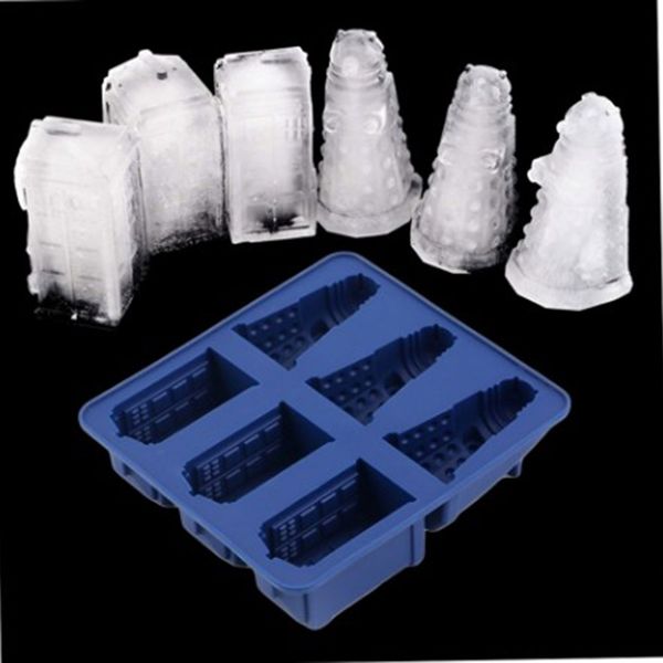 

новое прибытие food grade доктор кто далек tardis ice tray 14 * 15см конфеты желе шоколад mold кухня инструмент f3