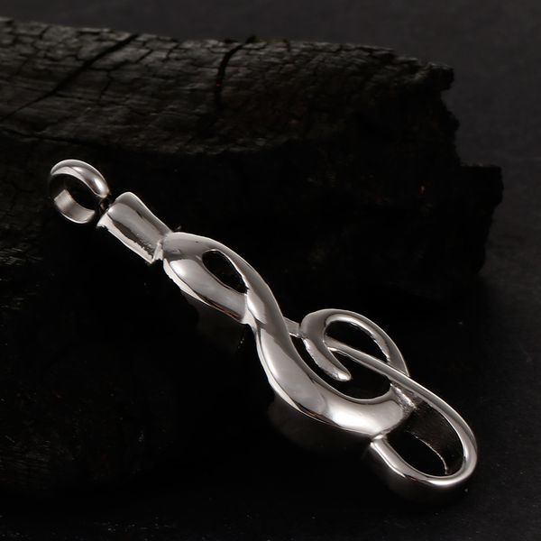

silver stainless steel music note shape ash urn pendant memorial cremation jewelry