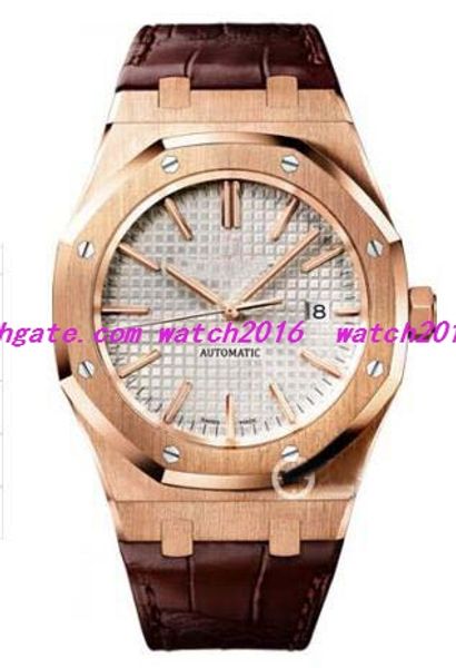 

3 style luxury wristwatch 18k rose gold 41mm leather bracelet 15400or.oo.d088cr.01 new mechanical automatic men's watch