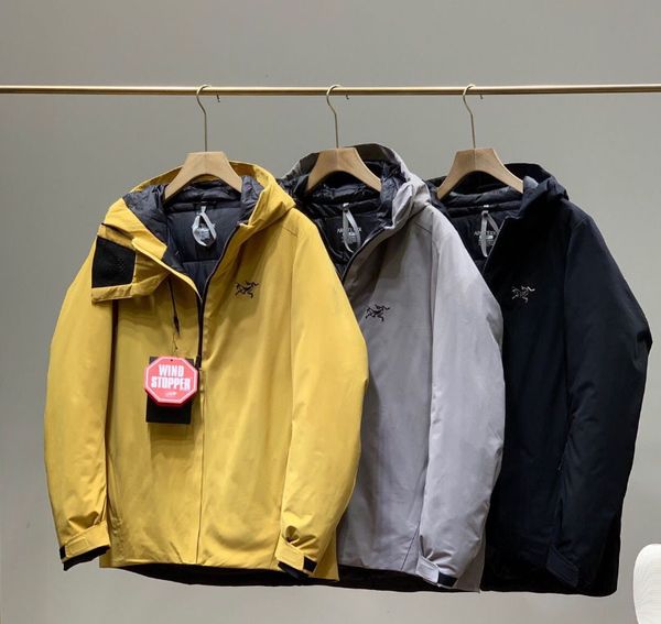 

arc mens jacket canadian brand designer jacket luxury outdoor down windproof fabric winter parka casual warm down jackets, Black;brown