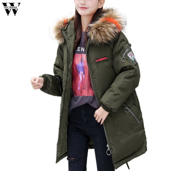 

womail womens coats women winter warm coat faux fur hooded thick warm slim jacket long overcoat coats women abrigo 2019 m-3xl, Black