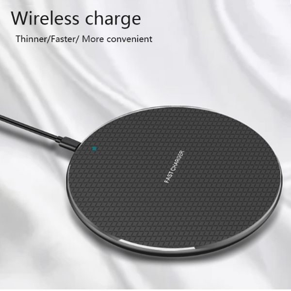 Caricatore wireless Qi Dock di ricarica super ultra veloce da 10 W CORPO IN METALLO IN LEGA DI ALLUMINIO Universale per tutti gli smartphone Q I