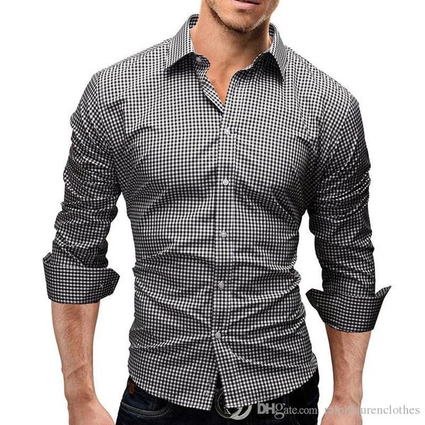 

plus size mens designer shirts plaid printing long sleeve turn-down collar mens shirts new arrival teenager clothing, White;black