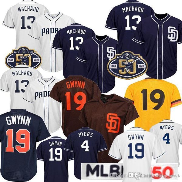 

manny 13 machado tony 19 gwynn 4 wil meyers baseball jersey new2019, Blue;black